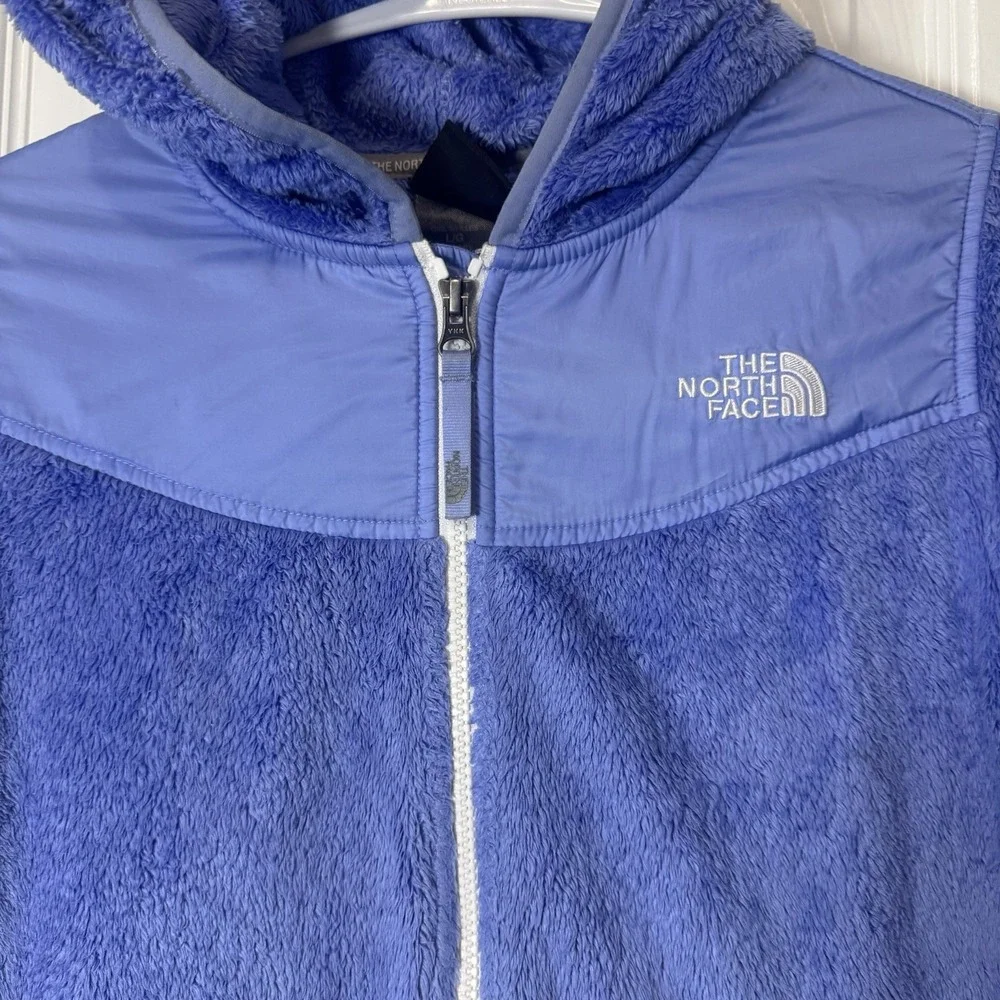 The North‎ Face Jacket Hoodie Girls Size L 14 16 Sherpa Purple Fleece Full Zip